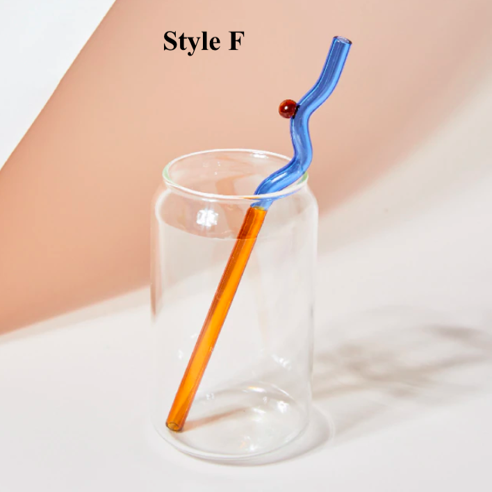 Awesome Glass Straws Brown/Blue