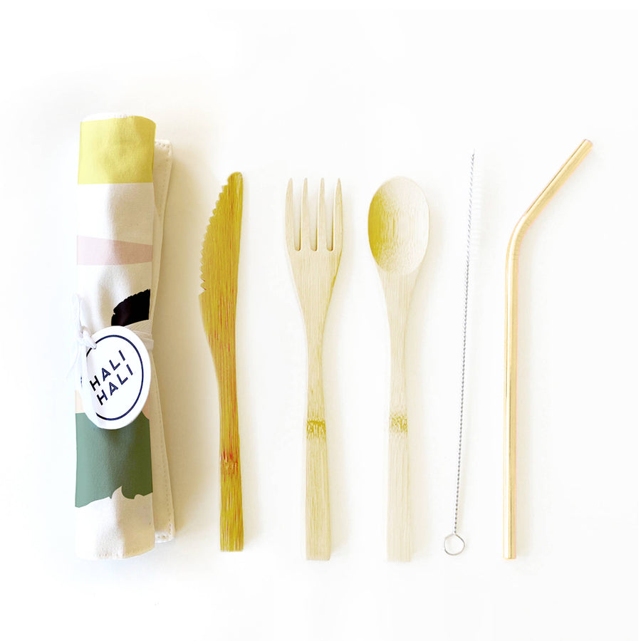6 pc Eco Friendly Reusable Cutlery Set - Let's Party