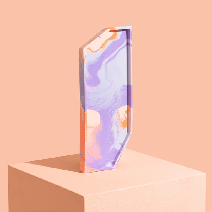Jesmonite Tray - Purple & Peach