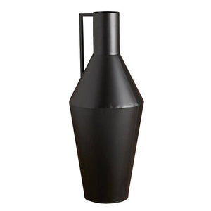 Matte Black Tall Vase W Handle