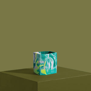 Plant Pot/Desk Tidy - Mint & Teal - Emerald & Yellow