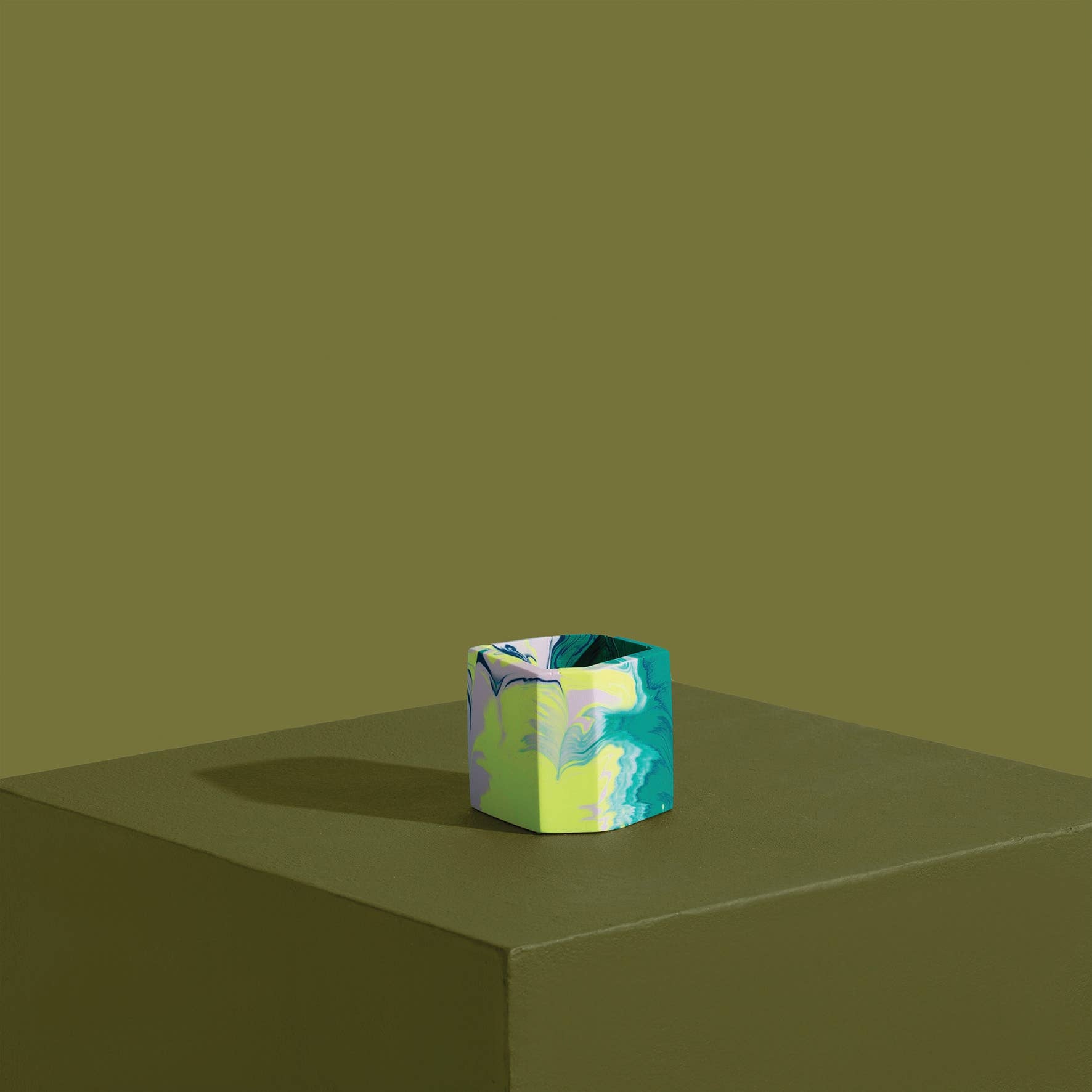 jesmonite plant pot Mini Indoor Jesmonite Plant or Storage Pot -Emerald & Yellow – Lewis & Pine