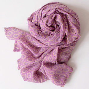 Beni Orchid Block Printed Scarf