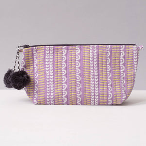 Javie Orchid Navy Block Printed Makeup Pouch