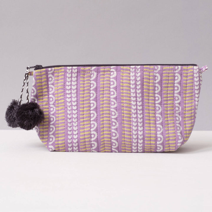 Javie Orchid Navy Block Printed Makeup Pouch