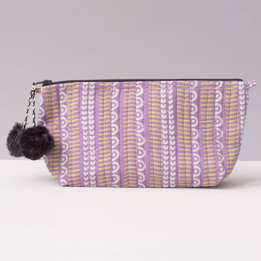 Javie Orchid Navy Block Printed Makeup Pouch