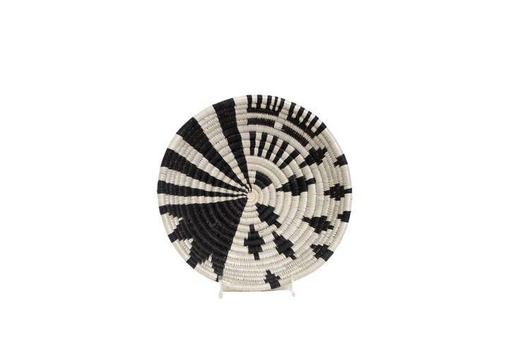 6" Small Black & White Fani Round Basket