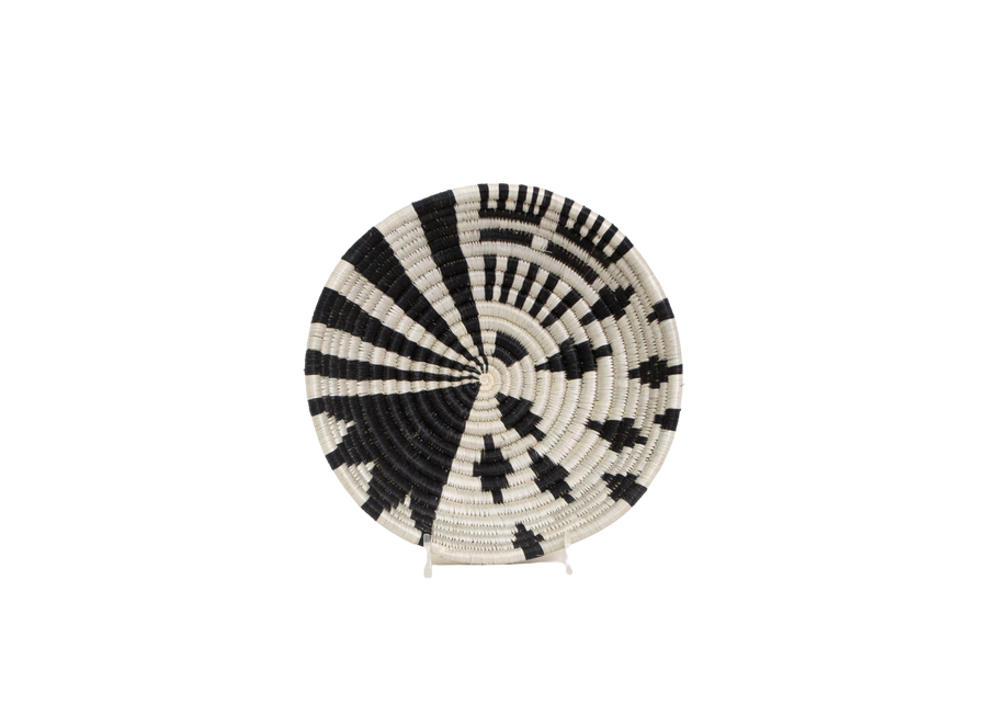 6" Small Black & White Fani Round Basket
