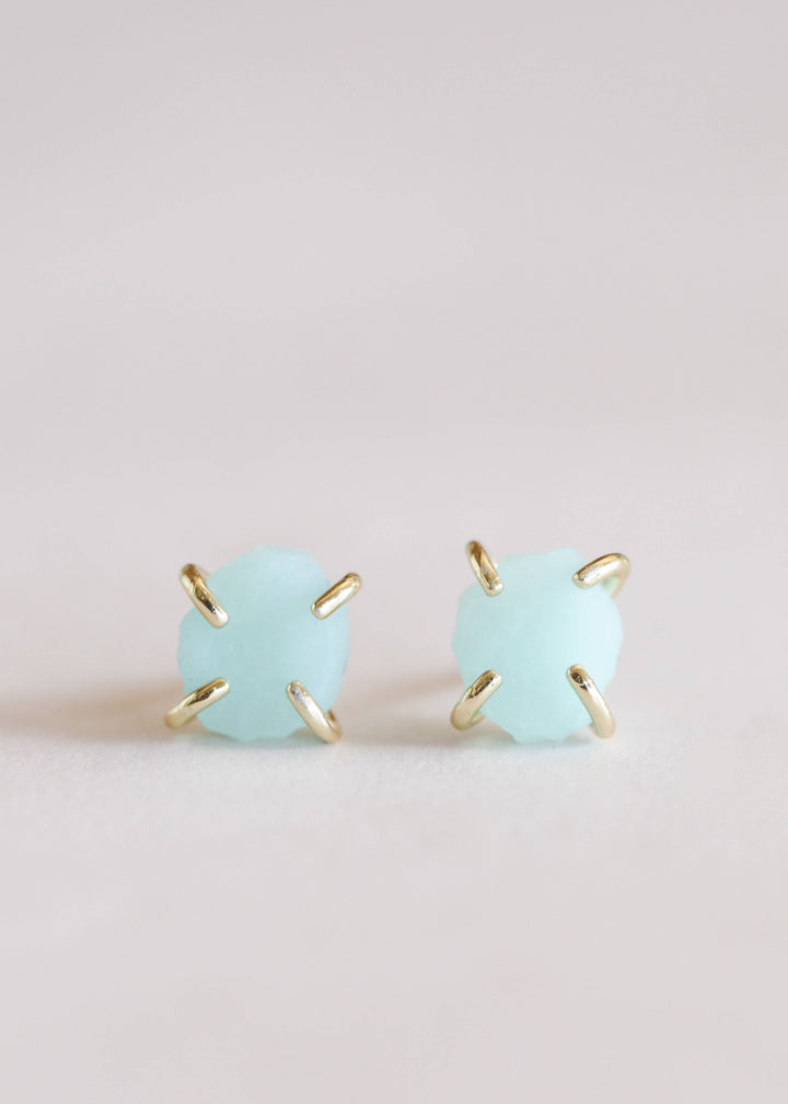 Amazonite Gemstone Prong Earrings