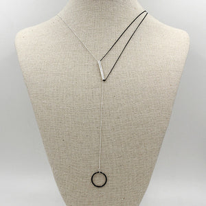 Geo Lariat Necklace Circle