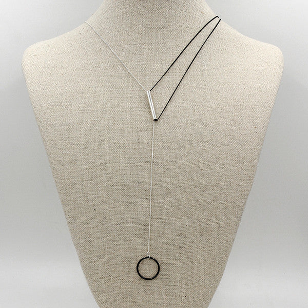Geo Lariat Necklace Circle