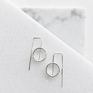 Mini Circle Staple Earrings