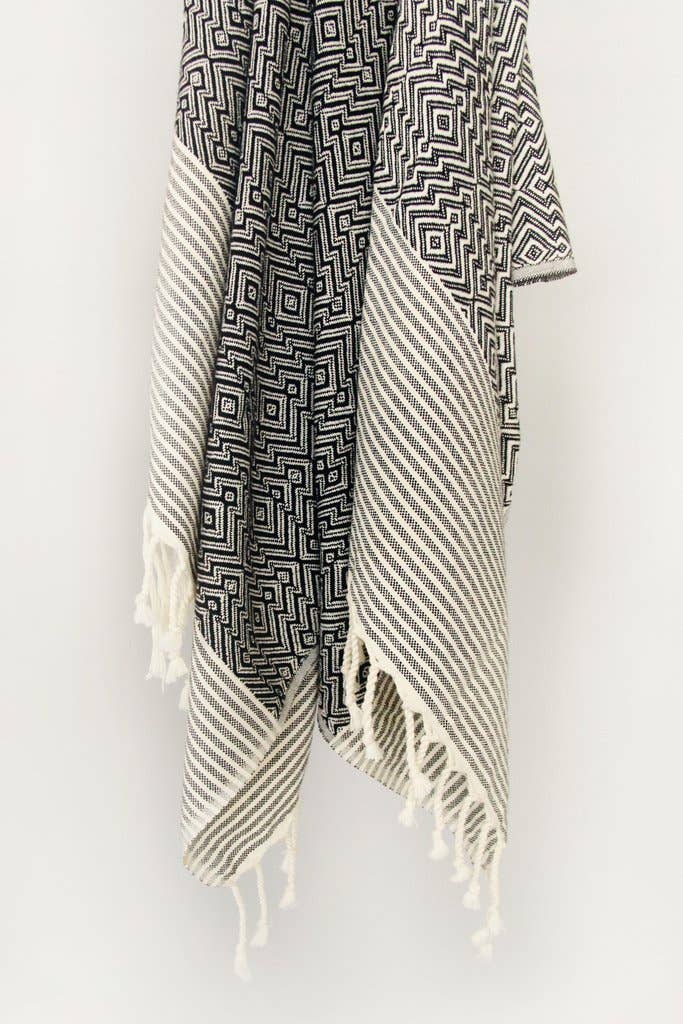 Yucca Hand Woven Peshtemal Black Color