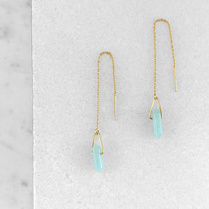 Amazonite Threader Earrings