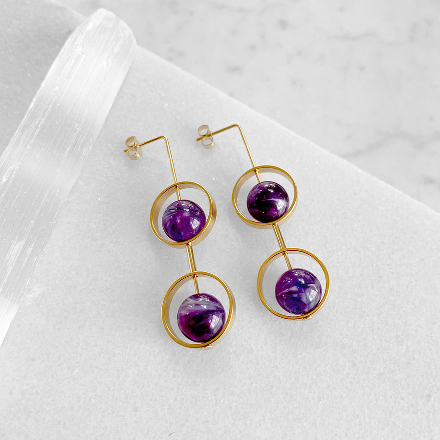 Ariel Earrings - Pinks and Purples