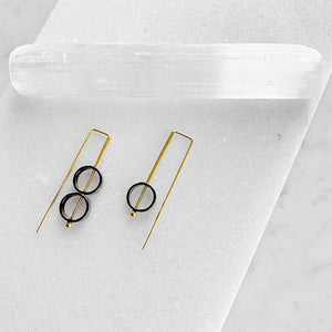 Asymmetrical Circle Staple Earrings