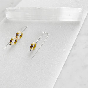 Asymmetrical Circle Staple Earrings