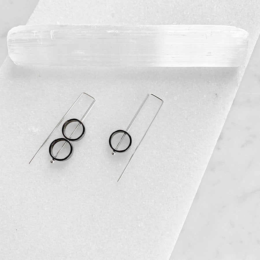 Asymmetrical Circle Staple Earrings
