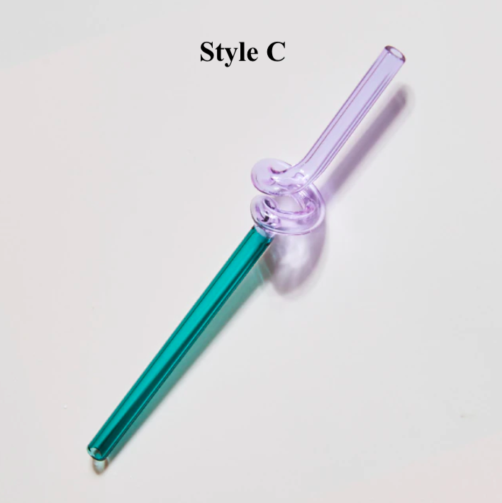Awesome Glass Straw Teal/Purple