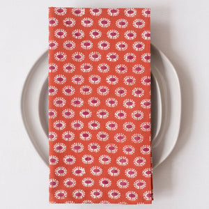 Daisy Brick Wine Block Printed Napkins - set of 4