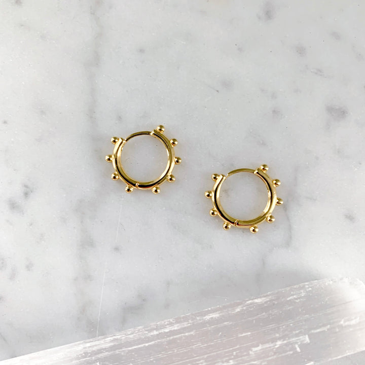 Ball Studded Mini Hoops