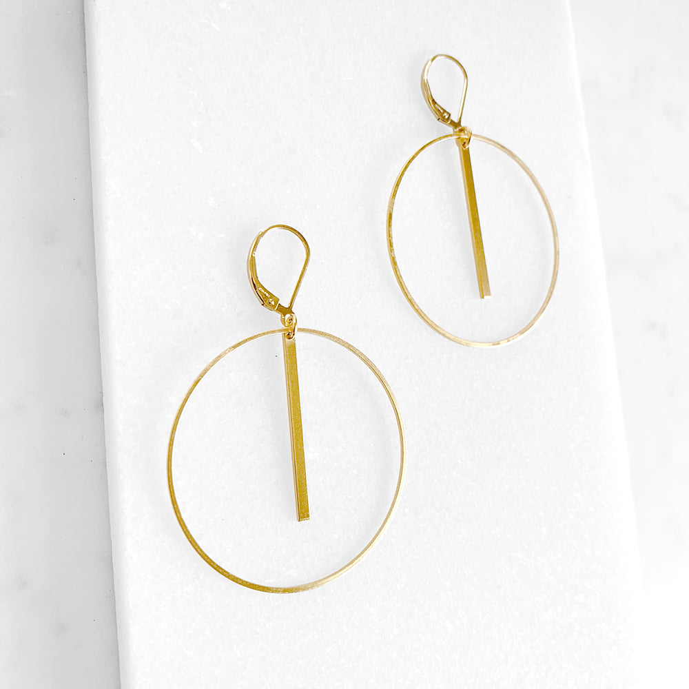 Hoop earrings hotsell with bar through