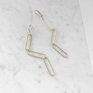 Mega Paperclip Chain Earrings with Leverbacks