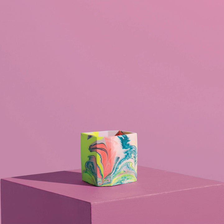 Plant Pot/Desk Tidy - Mint & Teal - Coral & Lilac