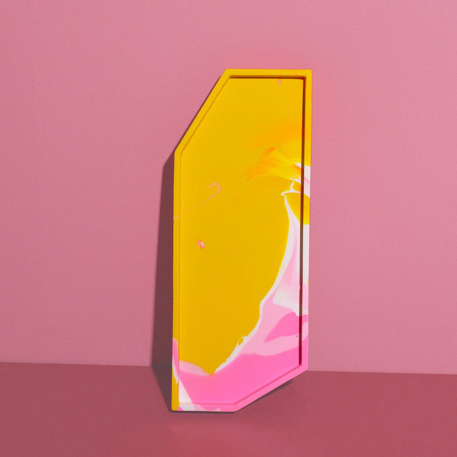 Decorative Tray - Mustard & Pink