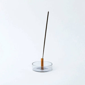 Duo Tone Glass Incense Holder Orange/Grey