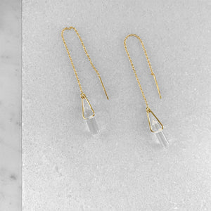 Crystal Quartz Threader Earrings