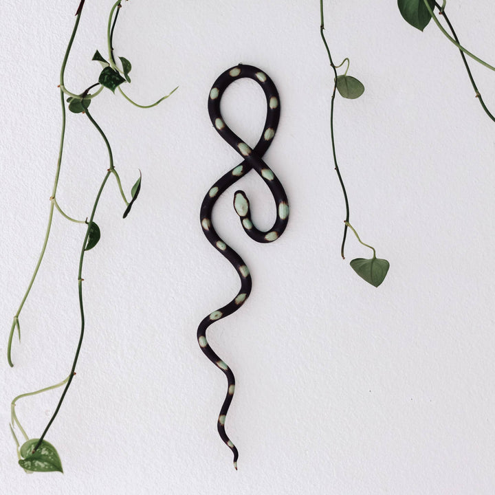 Large Ceramic Wall Snakes (Stevie-black/turquoise)