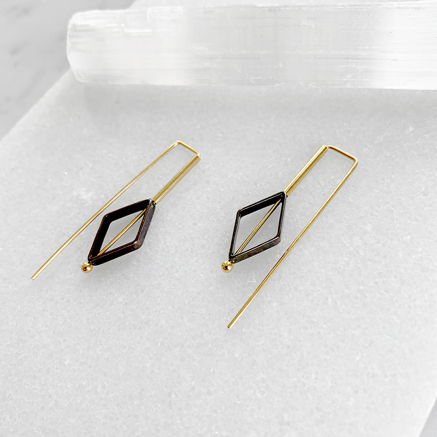 Diamond Staple Earrings