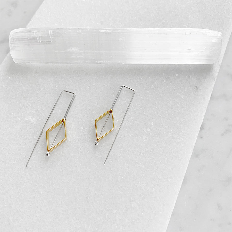 Diamond Staple Earrings