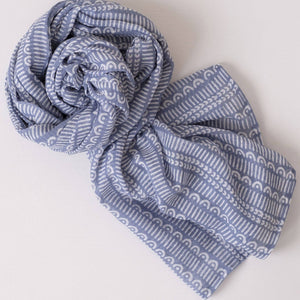 Javie Cloud Block Printed Scarf