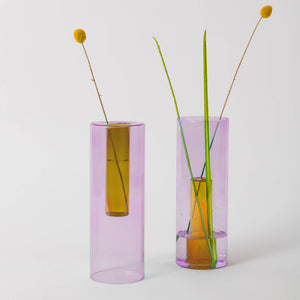Reversible Glass Vase - Large: Lilac/Peach