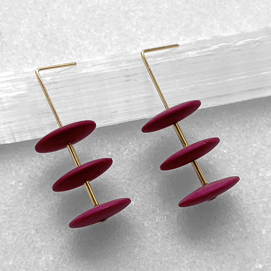 Triple Flying Saucer Earrings