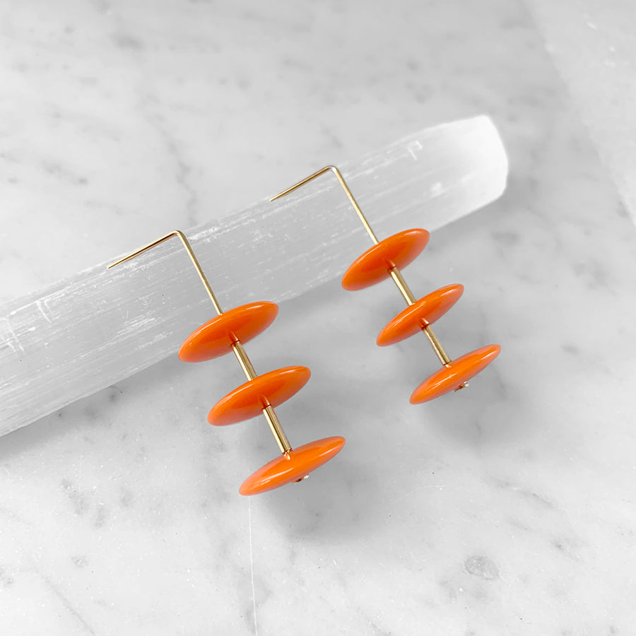 Triple Flying Saucer Earrings