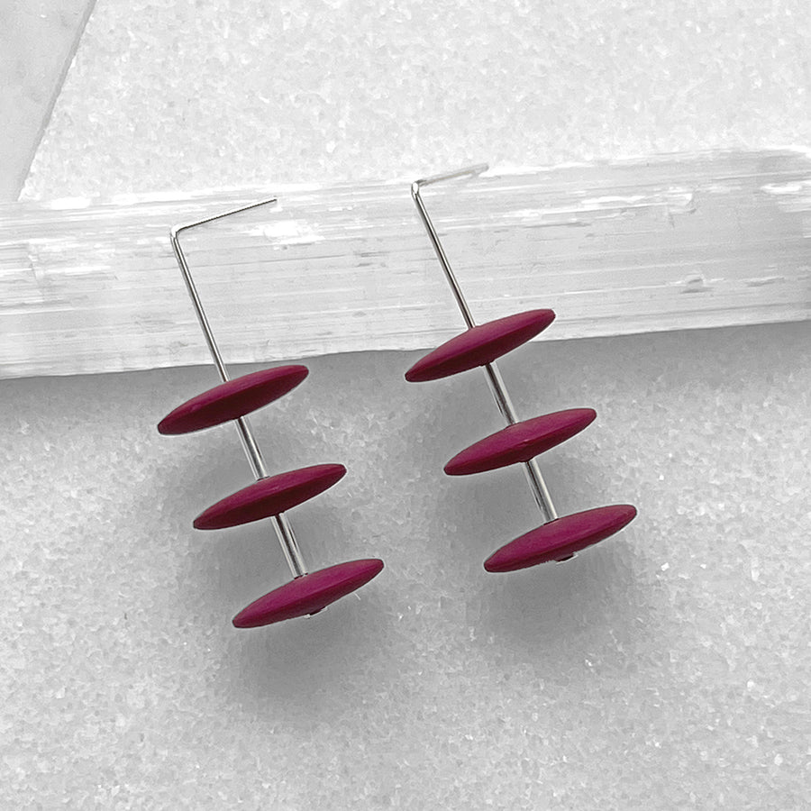 Triple Flying Saucer Earrings