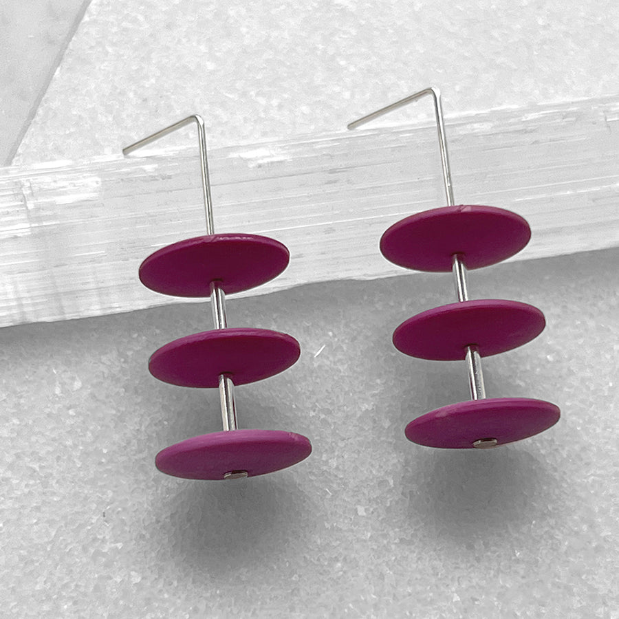 Triple Flying Saucer Earrings