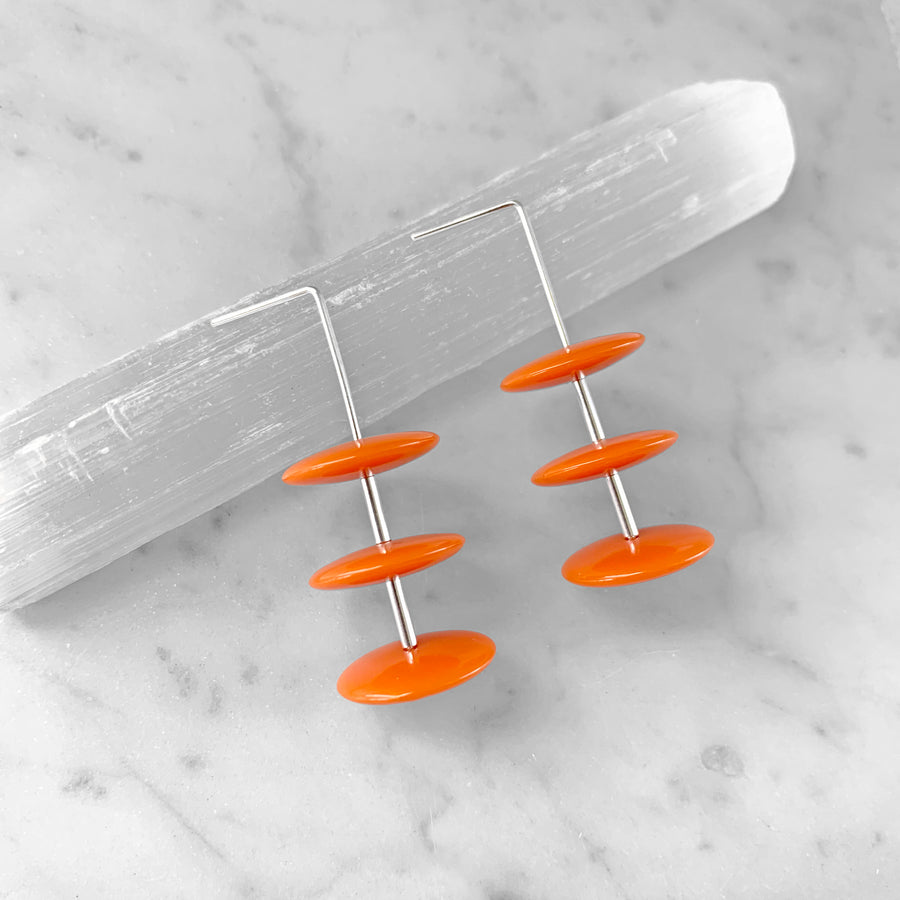 Triple Flying Saucer Earrings