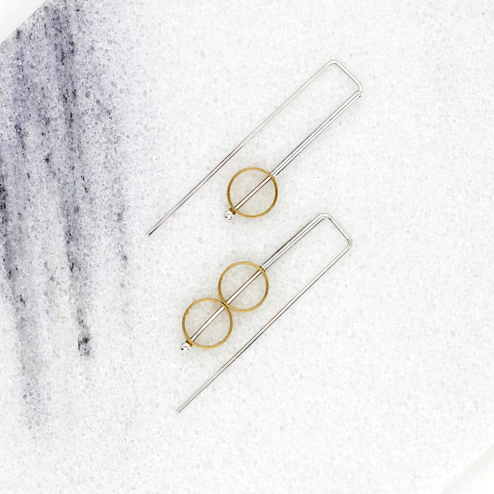 Asymmetrical Circle Staple Earrings