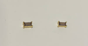 Baguette Gemstone Post Earrings