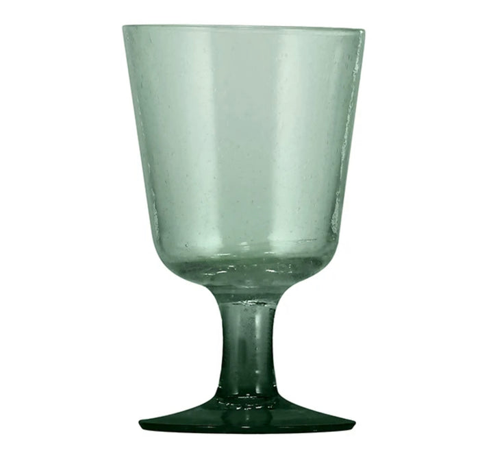 Hand Blown Stemmed Glasses - Green