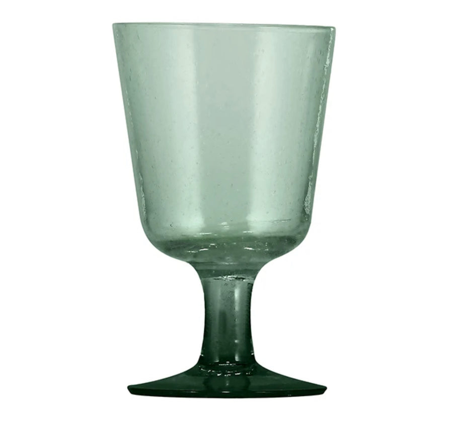 Hand Blown Stemmed Glasses - Green