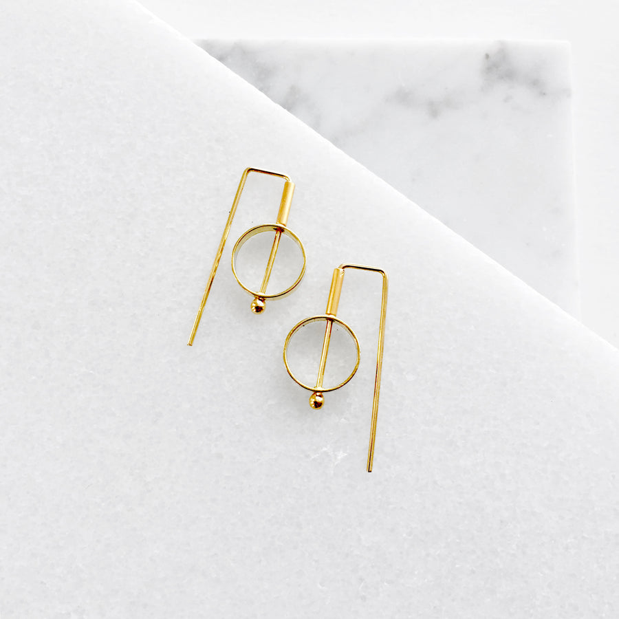 Mini Circle Staple Earrings