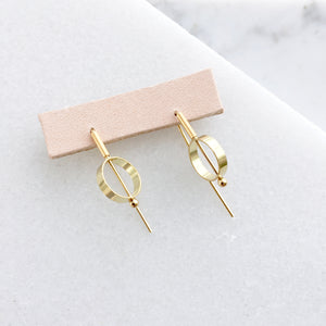 Mini Circle Staple Earrings