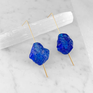 Sapphire Nugget Earrings