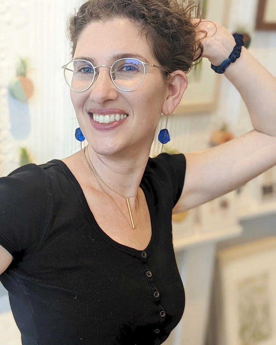 Sapphire Nugget Earrings
