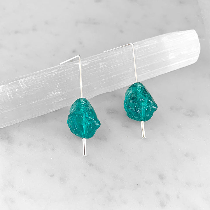 Teal Nugget Earrings